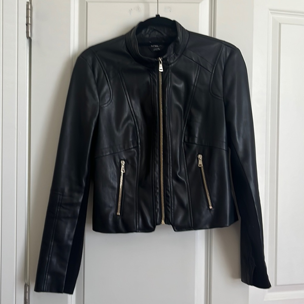 Faux leather biker jacket